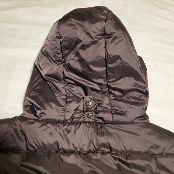 SAVE THE DUCK Dark Brawn Long Puffer Jacket, Size L - Picture 5 of 16
